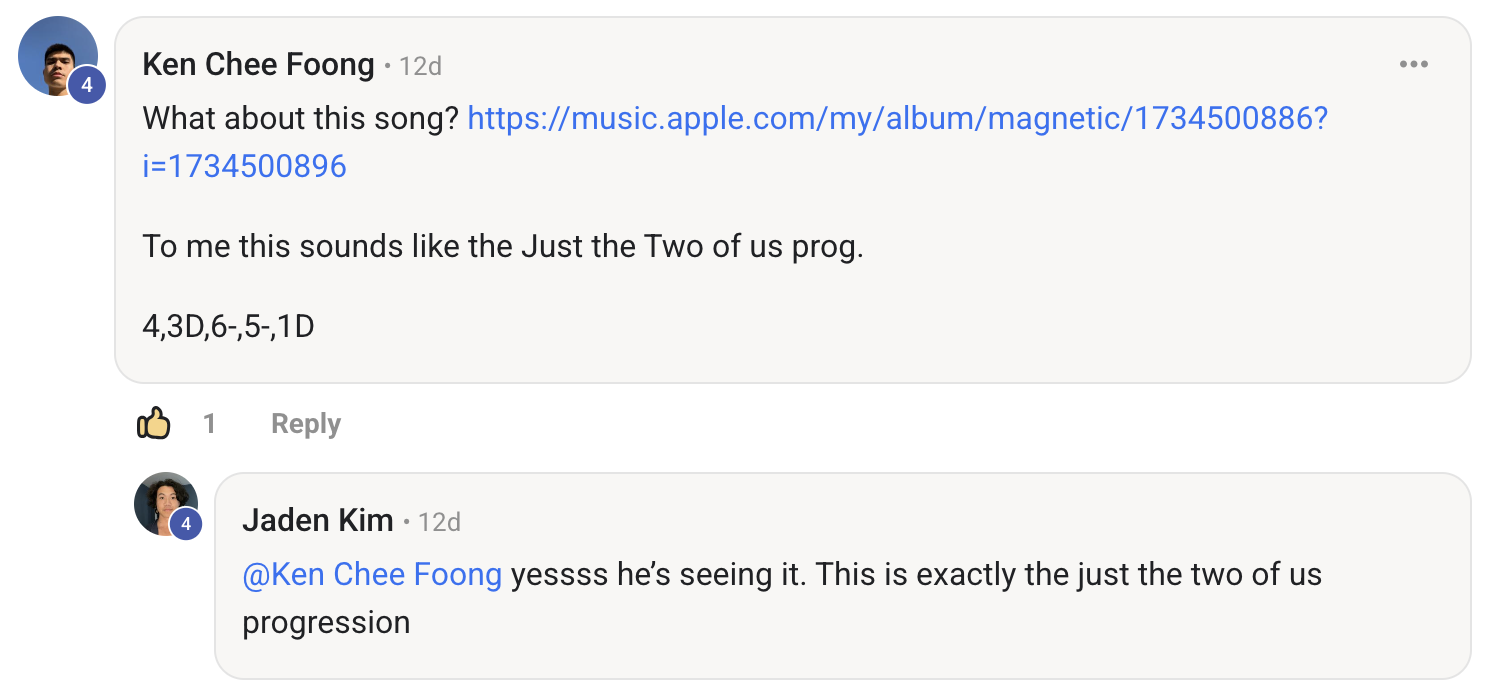 Ken correctly guessing a chord progression by ear