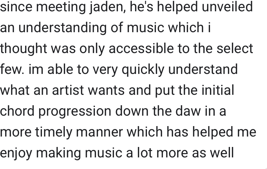 Ken testimonial: unveiled understanding of music